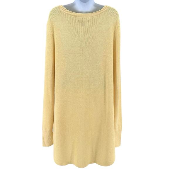 Natural Reflection Long Sweater Pastel Yellow Women XXL Knitted Pullover Stretch - Picture 3 of 8
